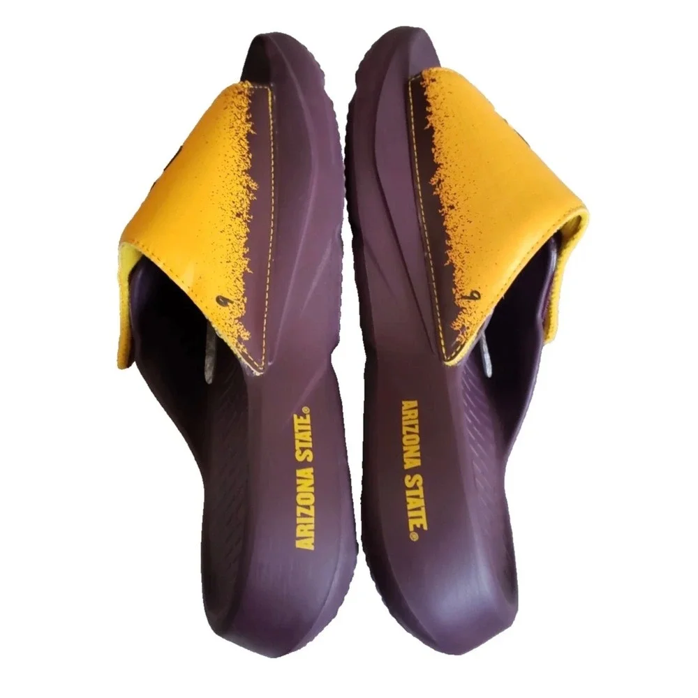 Adidas Slides Mens 9 Maroon Gold Excellence Arizona State Sun Devils NCAA